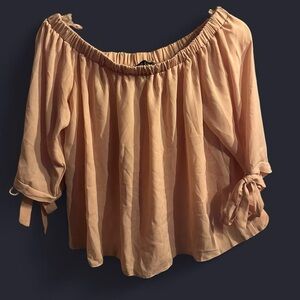 As LibWomen's Off-Shoulder Peach Top